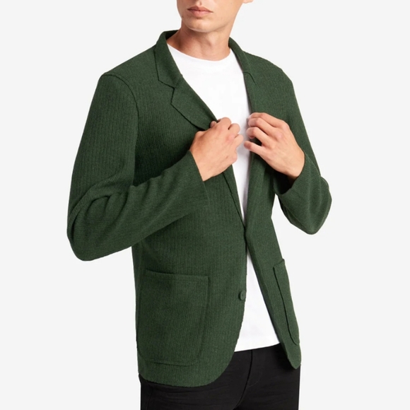NWT Kenneth Cole Men s Loose Fit Knit Flex Sport Coat Green Blazer Medium 44R Suits Blazers